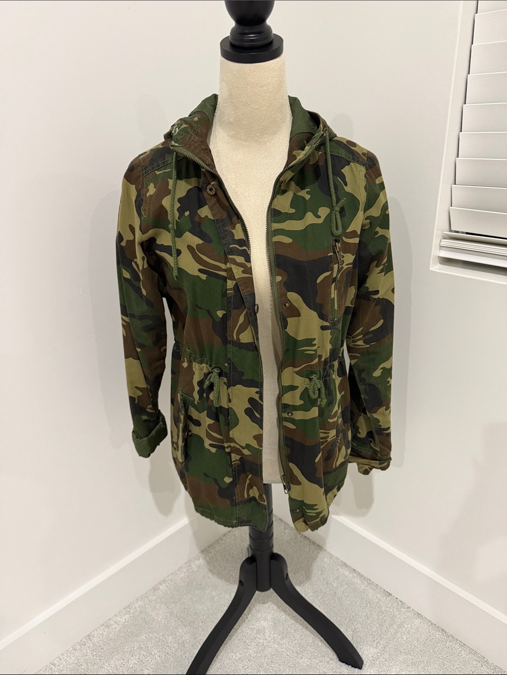 Ambiance Camouflage Utility Jacket in Green Camo
